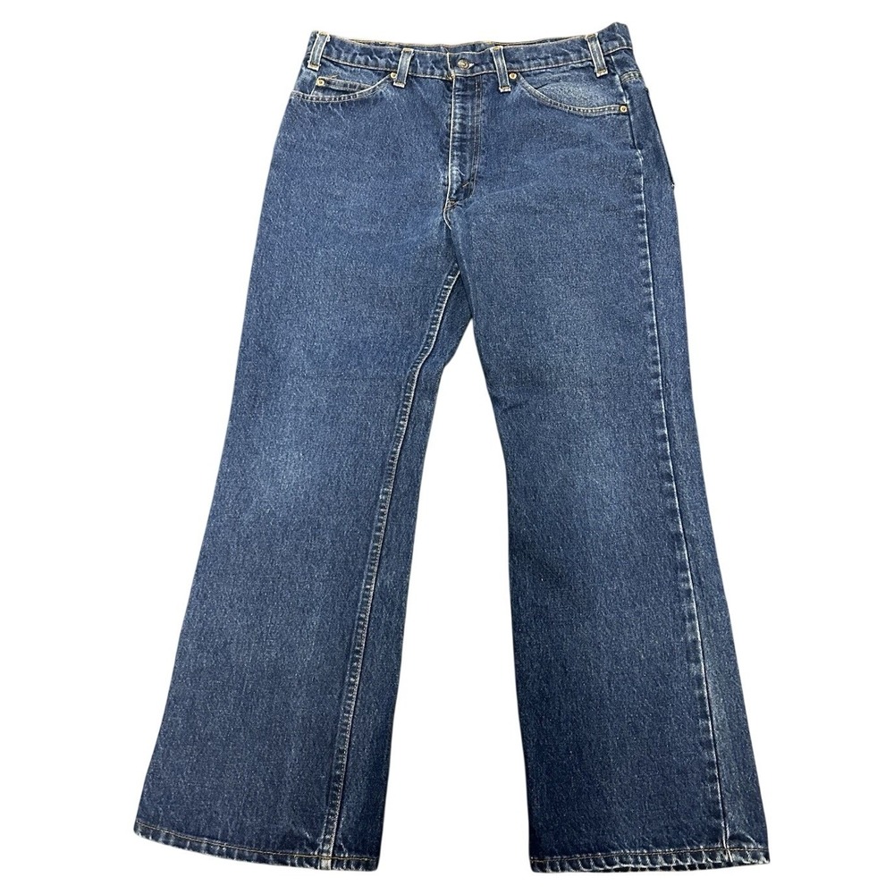 Vintage Levis 517 Bootcut Jeans Blue Mens 36x29 Orange Tab Straight Work USA 90s